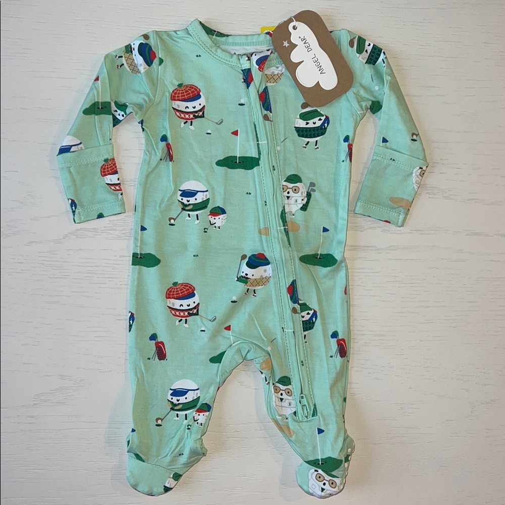 Angel Dear Golf Pros Green Footie Newborn